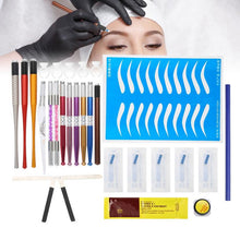 Load image into Gallery viewer, Eyebrow Makeup Ruler Manual Pen Set Eyebrow Positioning Stencil Tattoo Shaping Measure Tattoo Ink Body Painting Tool
