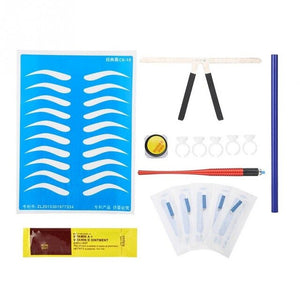 Eyebrow Makeup Ruler Manual Pen Set Eyebrow Positioning Stencil Tattoo Shaping Measure Tattoo Ink Body Painting Tool